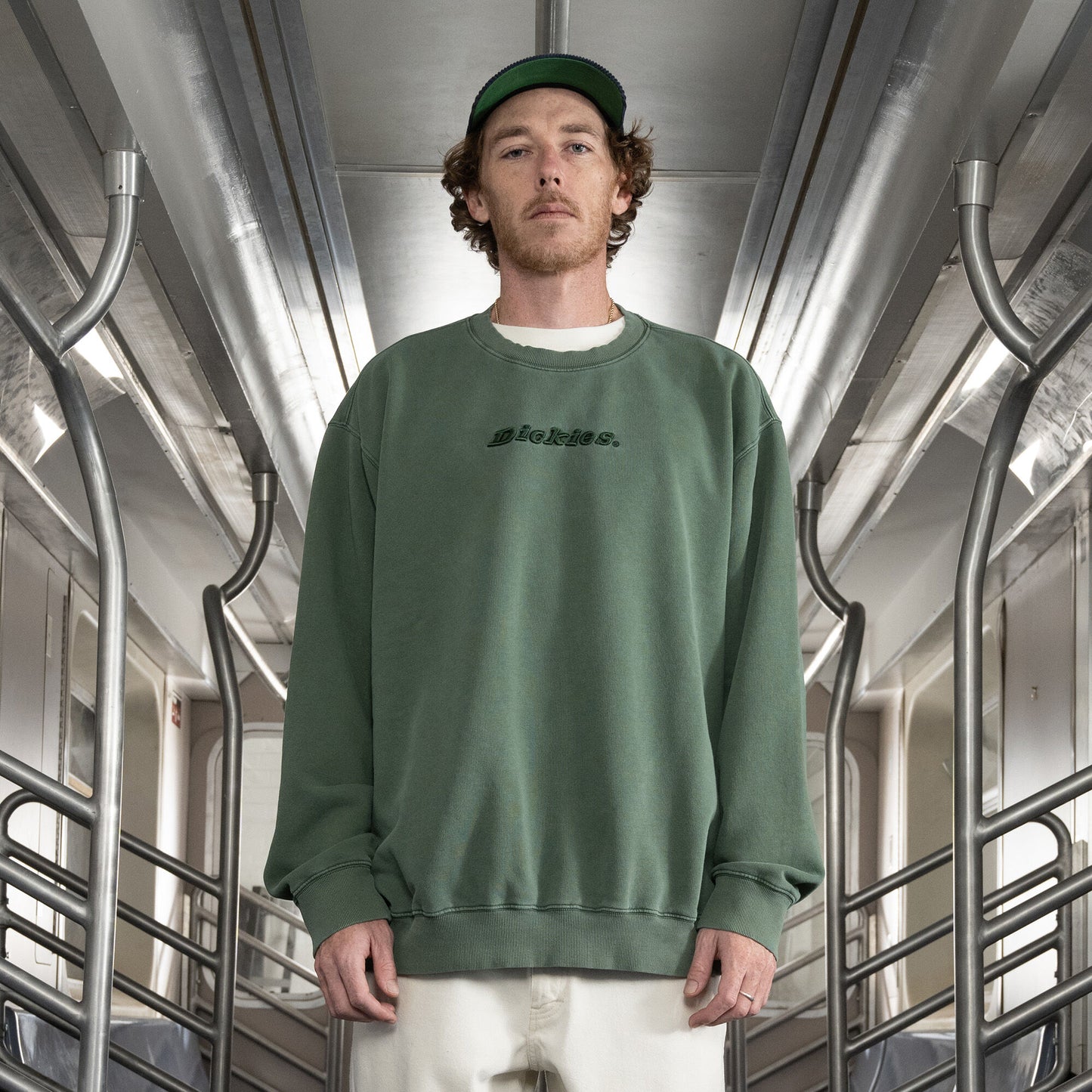 DICKIES SKATEBOARDING - JAKE HAYES EMBROIDERED SWEATSHIRT - PINE PIGMENT WASH